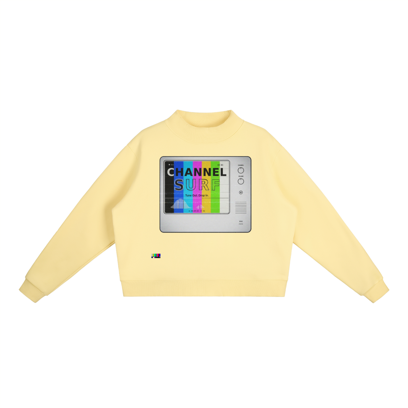 Essential Fleece Mock-Neck Crew Sweatshirt