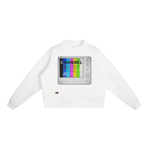 Essential Fleece Mock-Neck Crew Sweatshirt