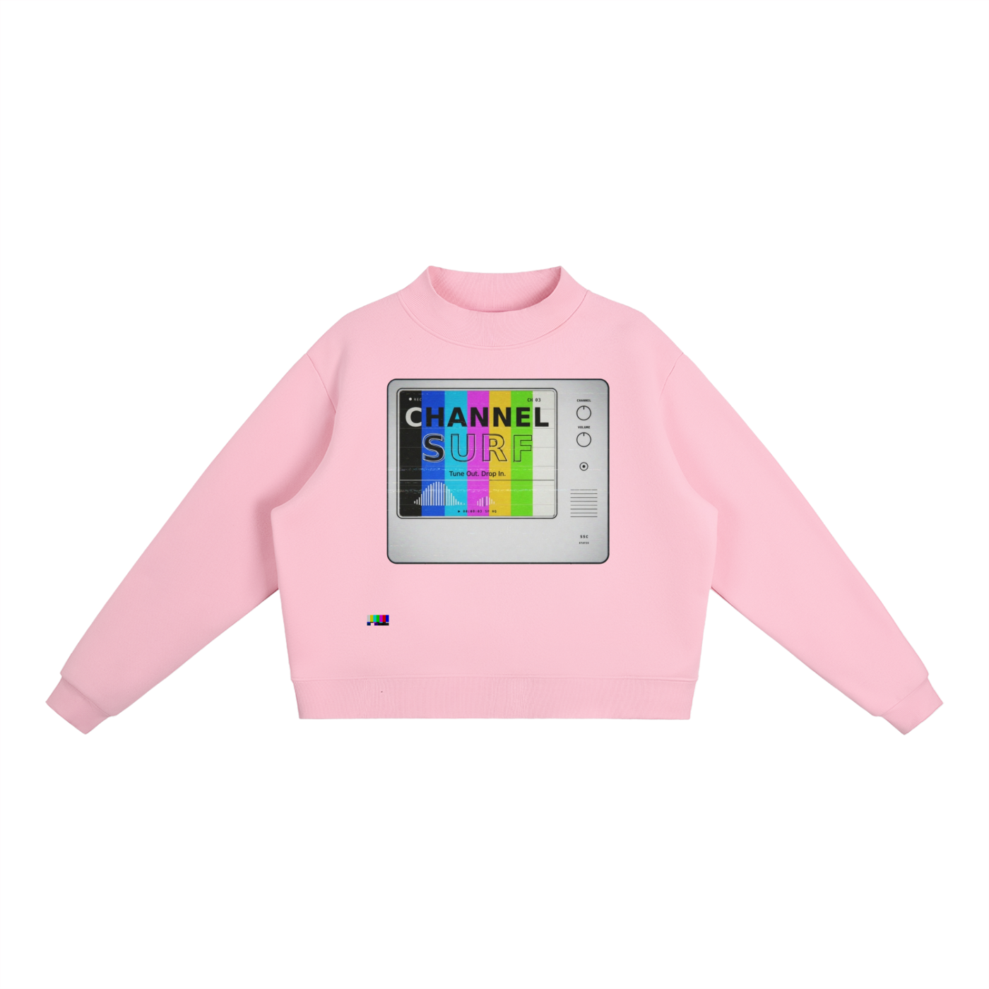 Essential Fleece Mock-Neck Crew Sweatshirt