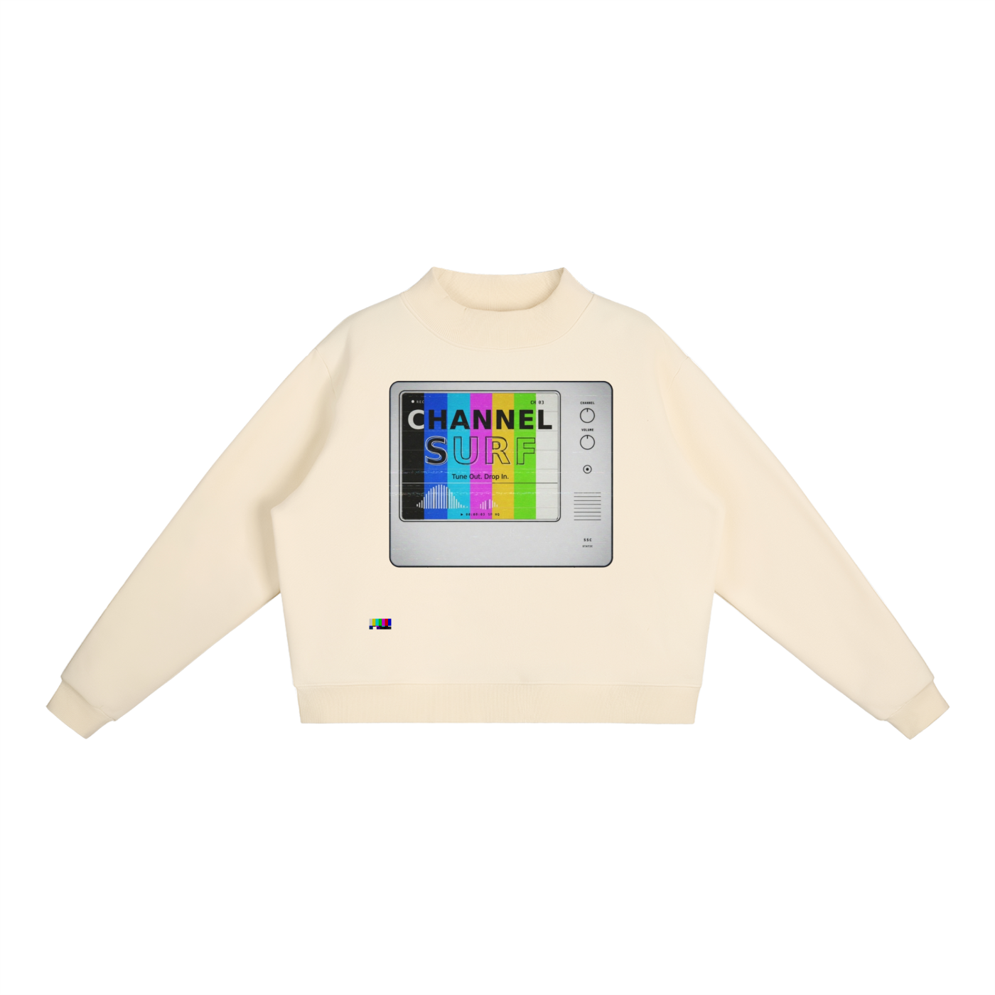 Essential Fleece Mock-Neck Crew Sweatshirt