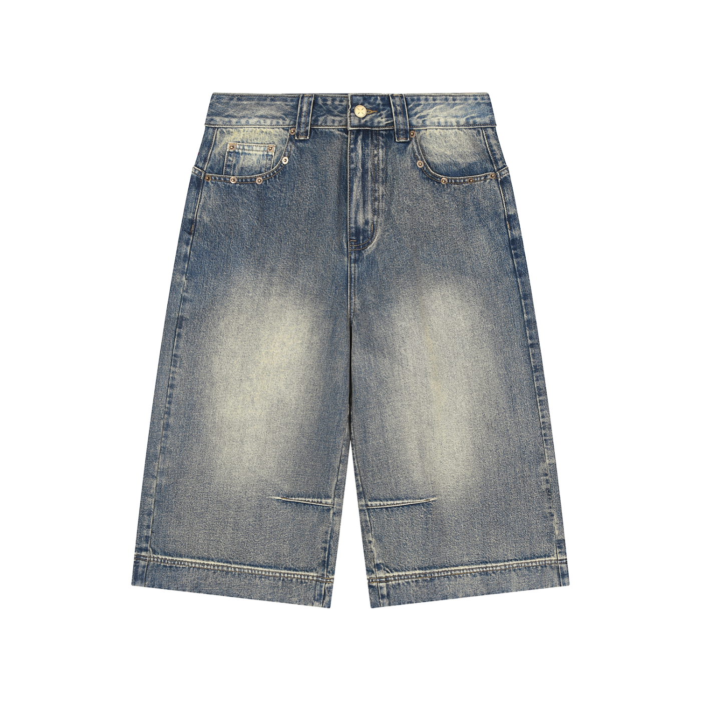 Static Wash Baggy Denim Shorts