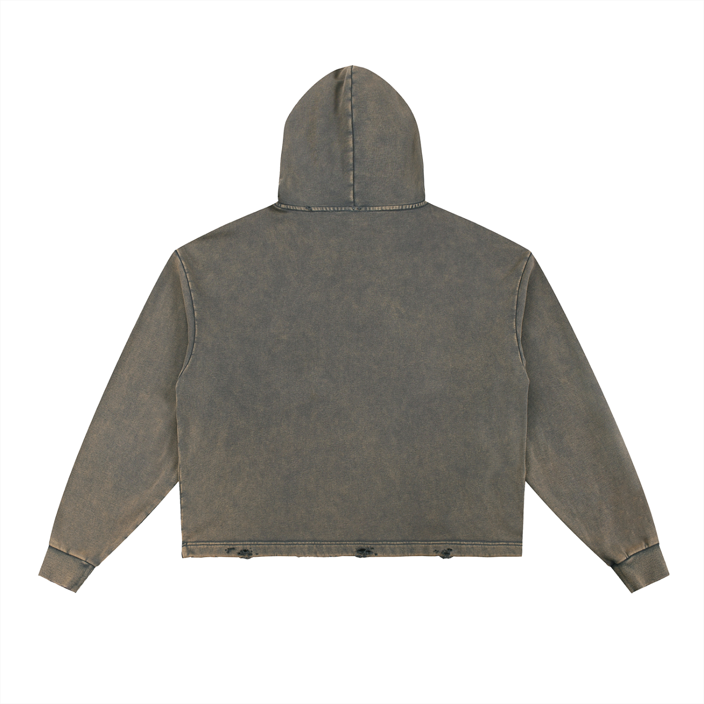 Static Washed Frayed-Hem Hoodie