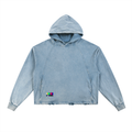 Static Washed Frayed-Hem Hoodie