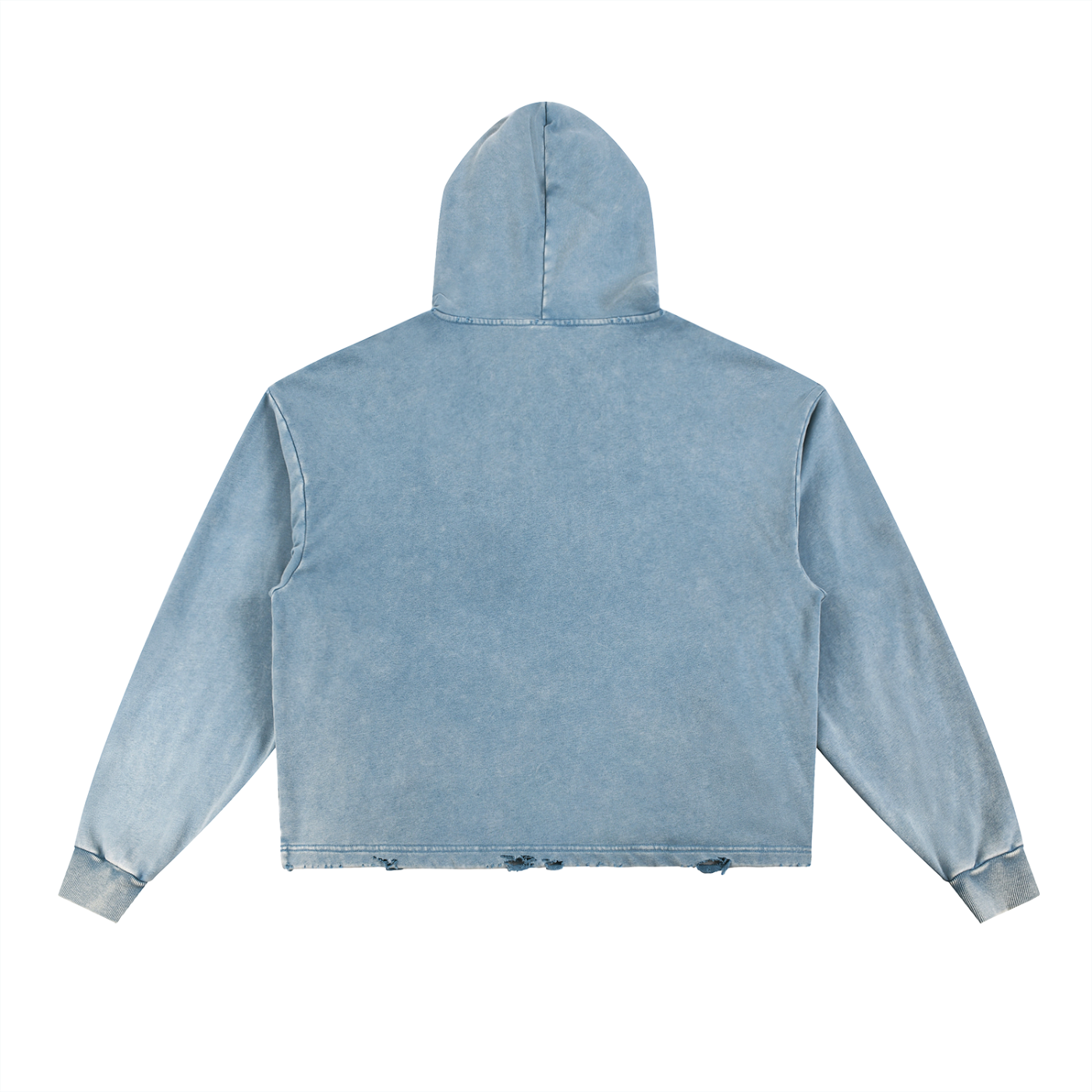 Static Washed Frayed-Hem Hoodie