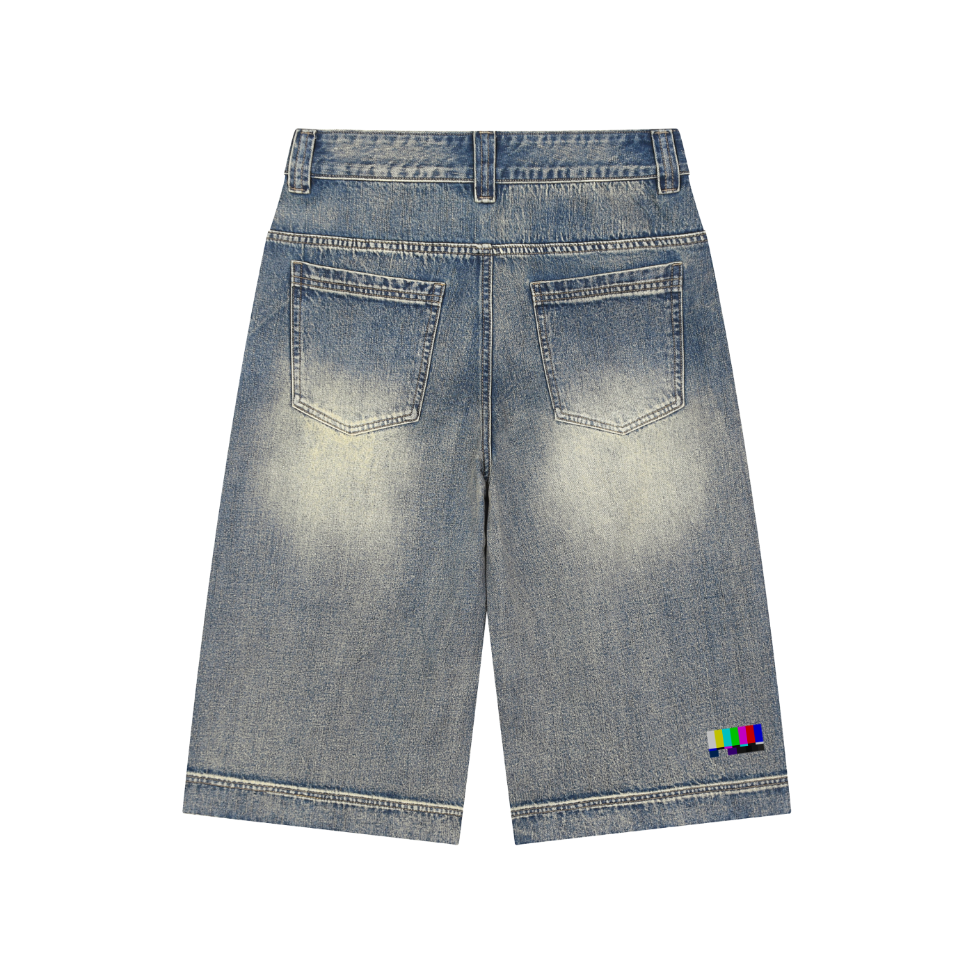 Static Wash Baggy Denim Shorts